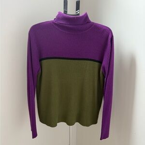 PASSPORT | Purple and Olive Turtleneck Sweater
